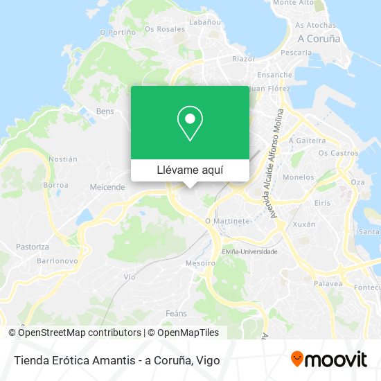 Mapa Tienda Erótica Amantis - a Coruña