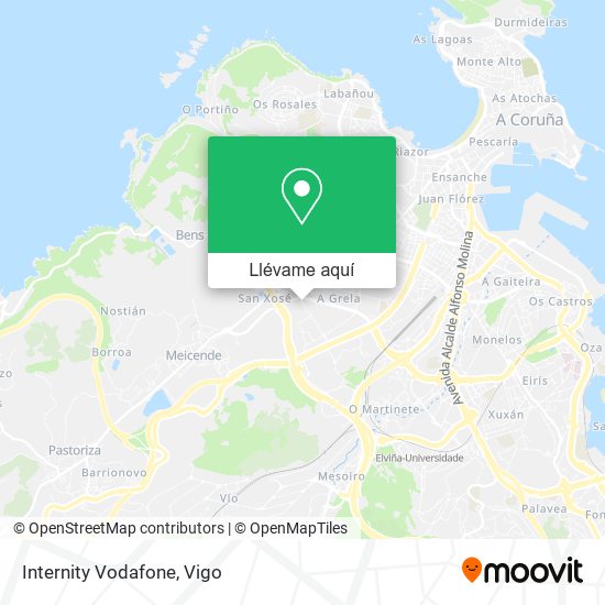 Mapa Internity Vodafone