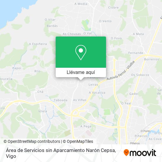 Mapa Área de Servicios sin Aparcamiento Narón Cepsa