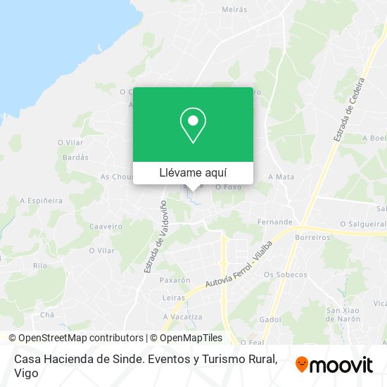 Mapa Casa Hacienda de Sinde. Eventos y Turismo Rural