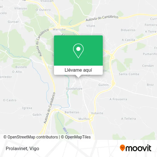 Mapa Prolavinet
