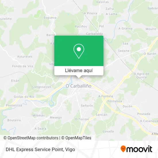 Mapa DHL Express Service Point