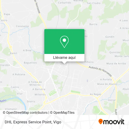Mapa DHL Express Service Point