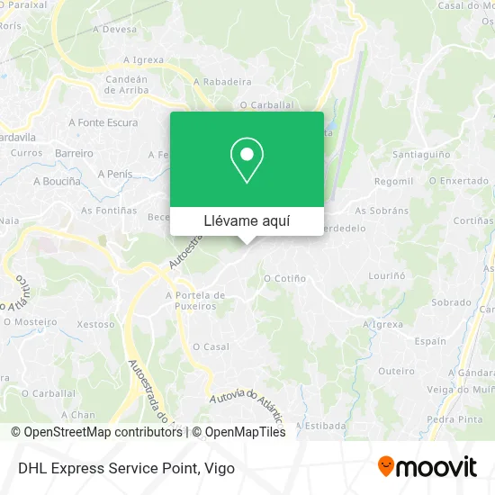 Mapa DHL Express Service Point