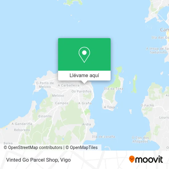 Mapa Vinted Go Parcel Shop