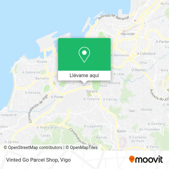 Mapa Vinted Go Parcel Shop