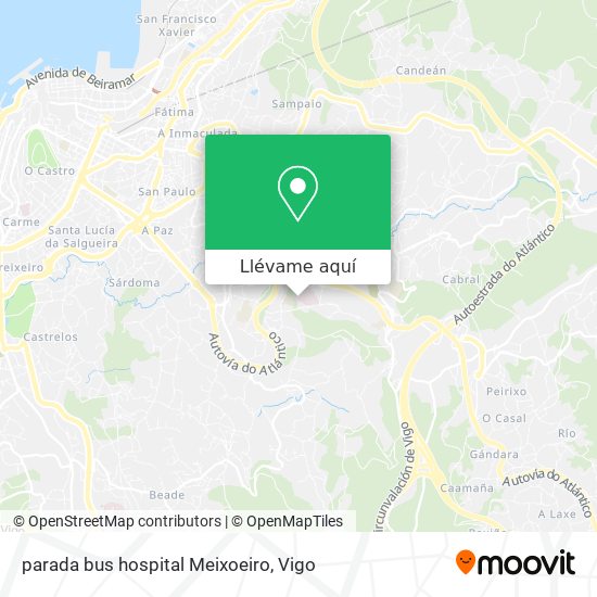Mapa parada bus hospital Meixoeiro