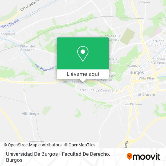 Mapa Universidad De Burgos - Facultad De Derecho