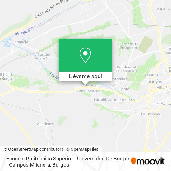 Mapa Escuela Politécnica Superior - Universidad De Burgos - Campus Milanera