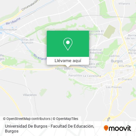 Mapa Universidad De Burgos - Facultad De Educación