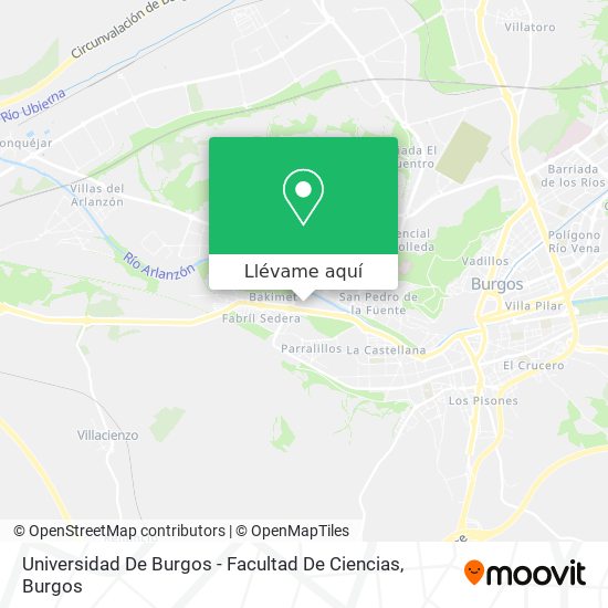 Mapa Universidad De Burgos - Facultad De Ciencias