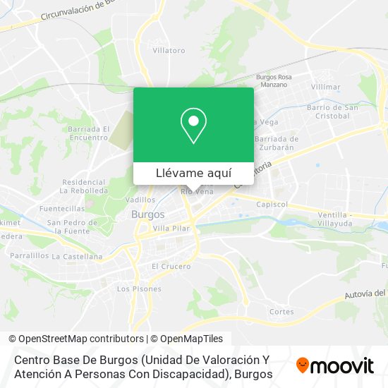 Mapa Centro Base De Burgos (Unidad De Valoración Y Atención A Personas Con Discapacidad)