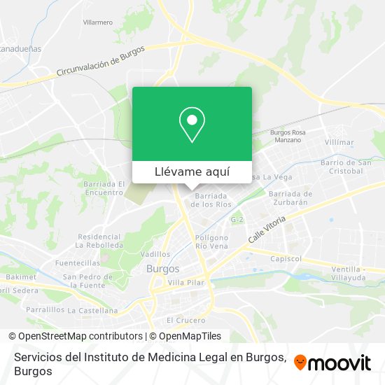 Mapa Servicios del Instituto de Medicina Legal en Burgos
