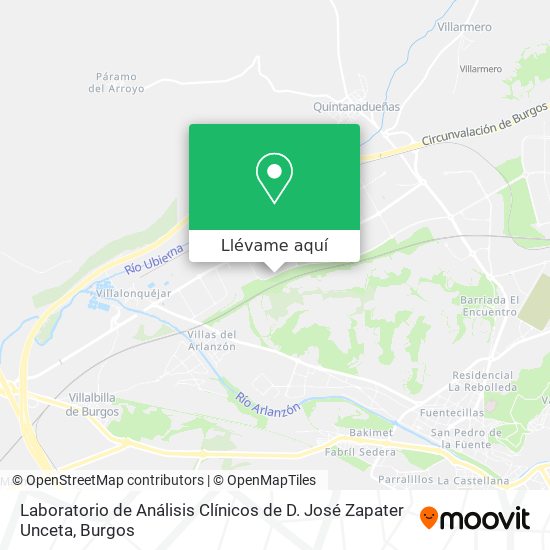 Mapa Laboratorio de Análisis Clínicos de D. José Zapater Unceta