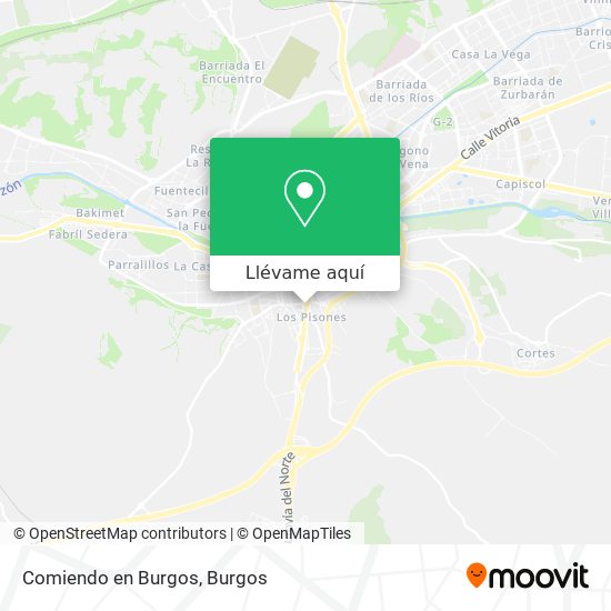 Mapa Comiendo en Burgos