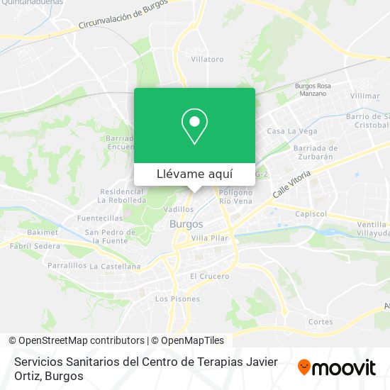 Mapa Servicios Sanitarios del Centro de Terapias Javier Ortiz