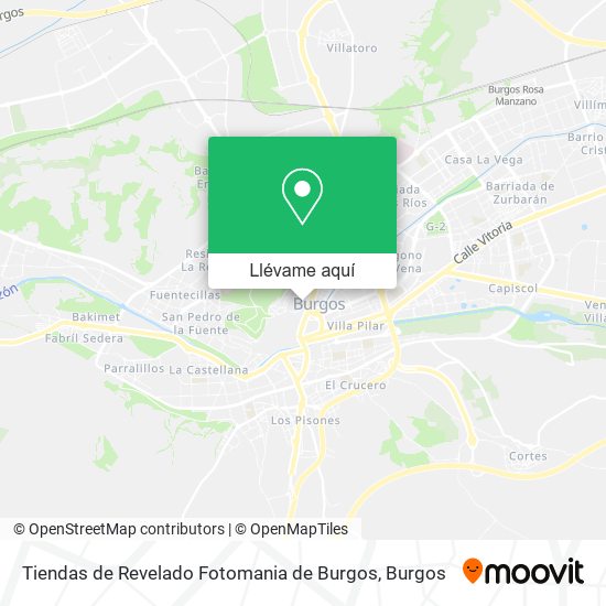 Mapa Tiendas de Revelado Fotomania de Burgos