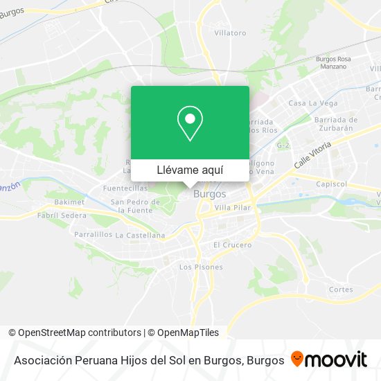 Mapa Asociación Peruana Hijos del Sol en Burgos