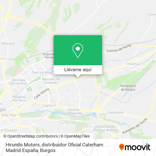 Mapa Hirundo Motors, distribuidor Oficial Caterham Madrid España