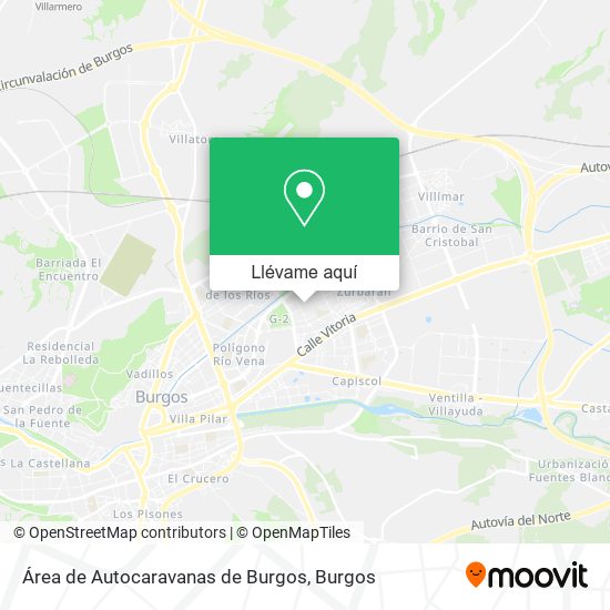 Mapa Área de Autocaravanas de Burgos