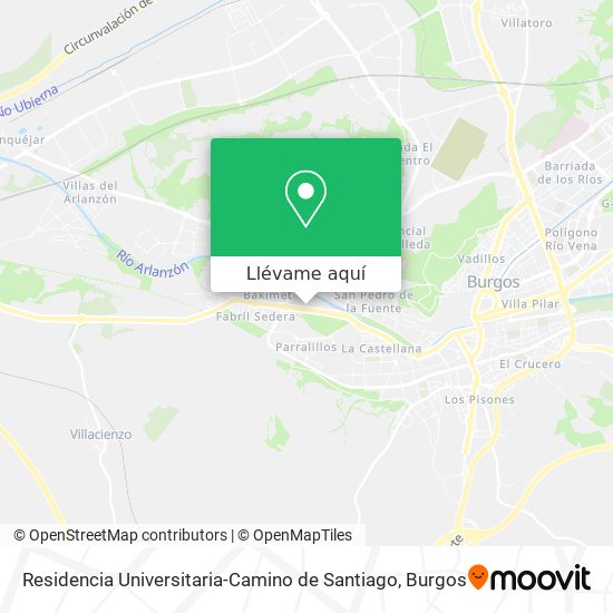 Mapa Residencia Universitaria-Camino de Santiago