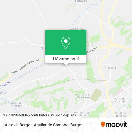 Mapa Autovía Burgos-Aguilar de Campoo