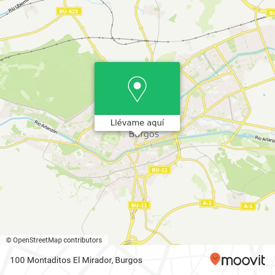 Mapa 100 Montaditos El Mirador, Plaza de los Hortelanos 09004 San Gil Burgos