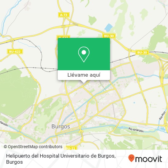 Mapa Helipuerto del Hospital Universitario de Burgos