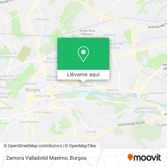 Mapa Zamora Valladolid Maximo