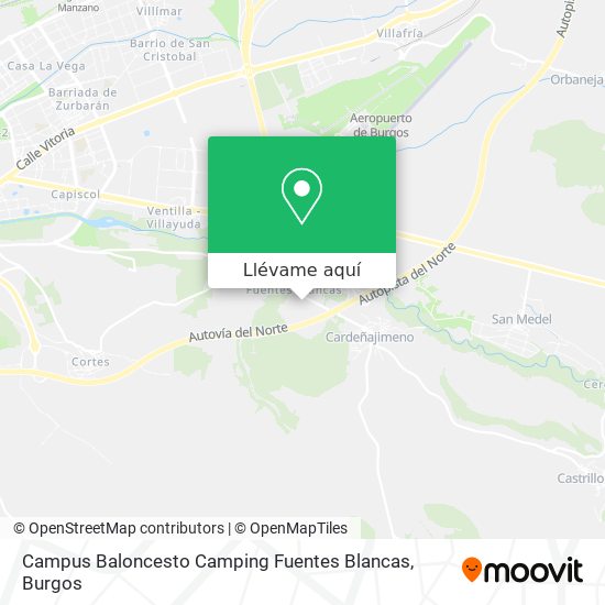 Mapa Campus Baloncesto Camping Fuentes Blancas