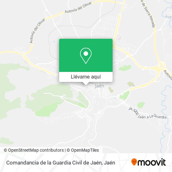 Mapa Comandancia de la Guardia Civil de Jaén