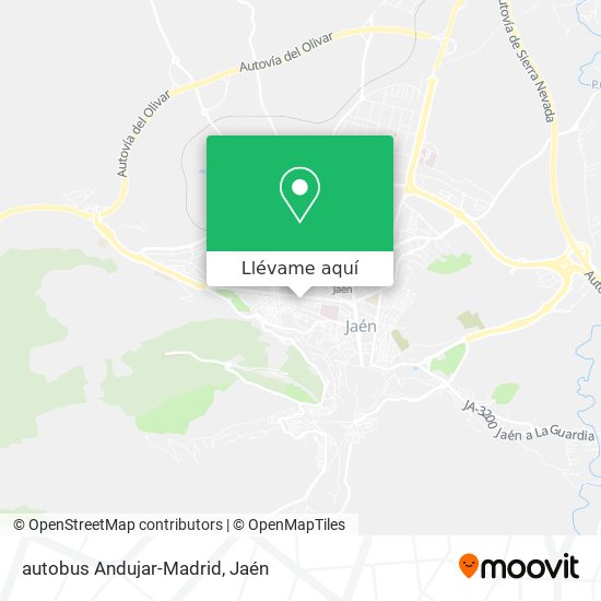 Mapa autobus Andujar-Madrid