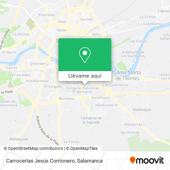 Mapa Carrocerías Jesús Corrionero