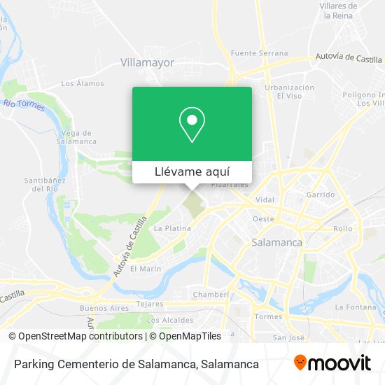 Mapa Parking Cementerio de Salamanca