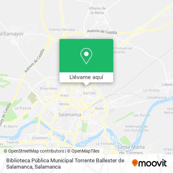Mapa Biblioteca Pública Municipal Torrente Ballester de Salamanca