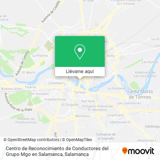 Mapa Centro de Reconocimiento de Conductores del Grupo Mgo en Salamanca