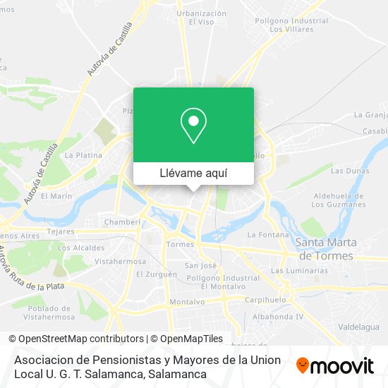 Mapa Asociacion de Pensionistas y Mayores de la Union Local U. G. T. Salamanca
