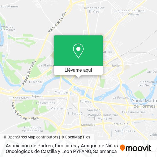 Mapa Asociación de Padres, familiares y Amigos de Niños Oncológicos de Castilla y Leon PYFANO