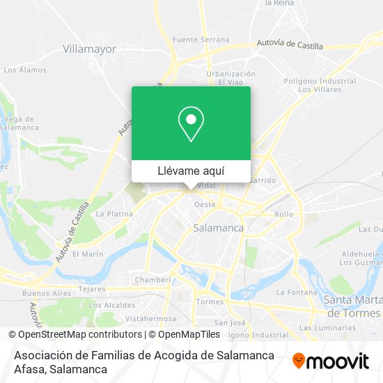 Mapa Asociación de Familias de Acogida de Salamanca Afasa