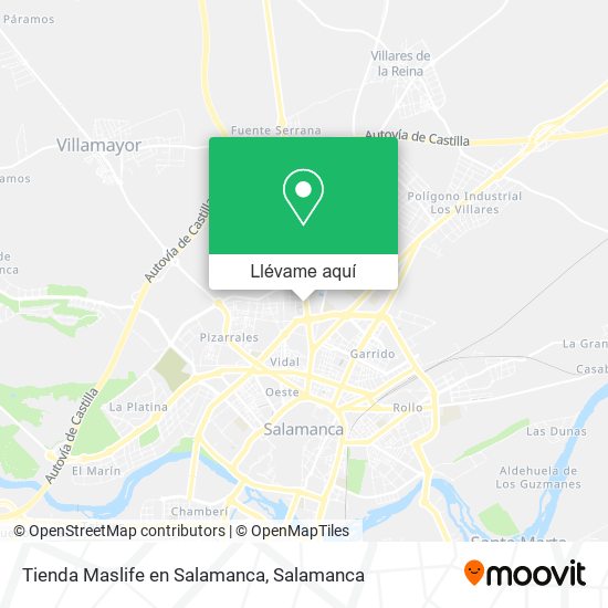 Mapa Tienda Maslife en Salamanca