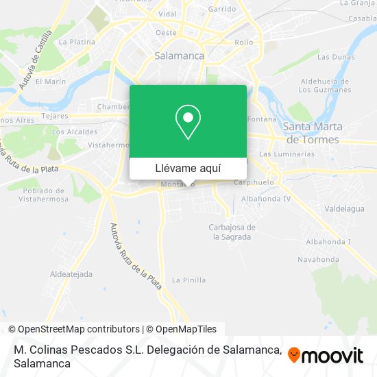 Mapa M. Colinas Pescados S.L. Delegación de Salamanca