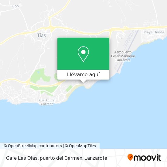 Mapa Cafe Las Olas, puerto del Carmen