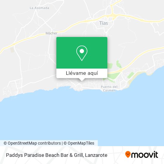 Mapa Paddys Paradise Beach Bar & Grill