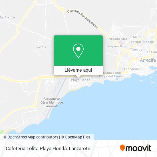 Mapa Cafetería Lolita Playa Honda