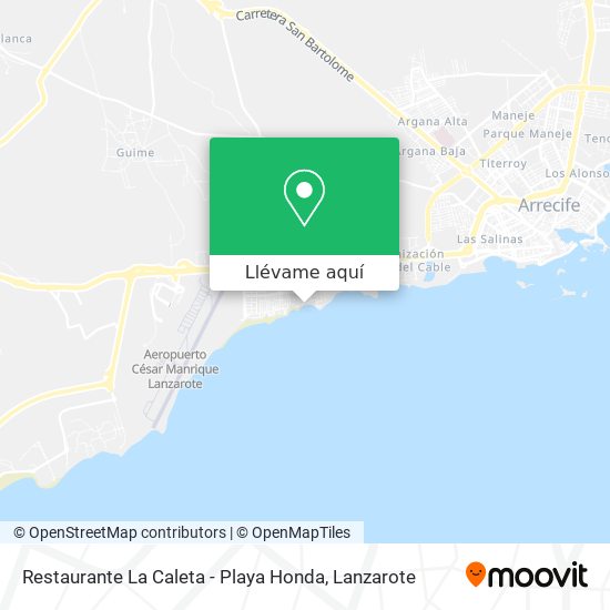 Mapa Restaurante La Caleta - Playa Honda