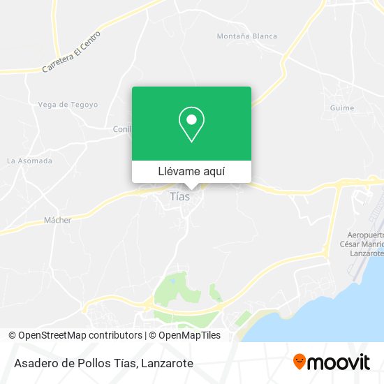 Mapa Asadero de Pollos Tías