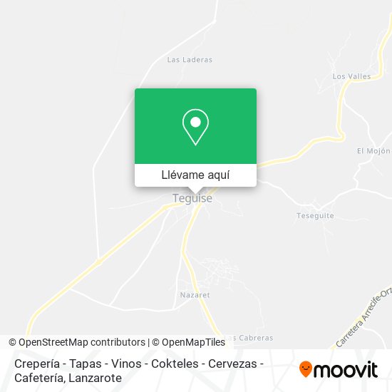 Mapa Crepería - Tapas - Vinos - Cokteles - Cervezas - Cafetería