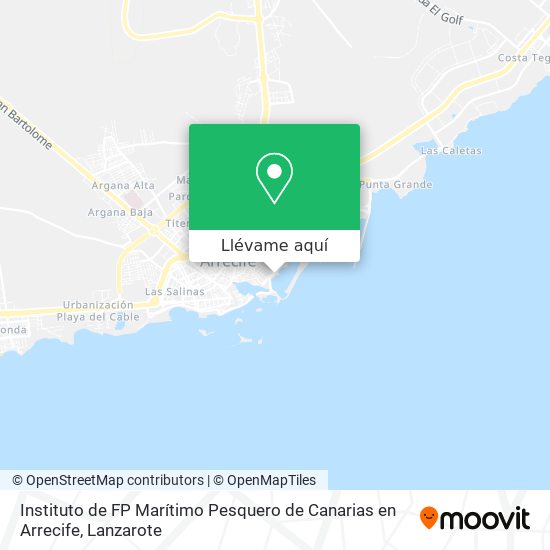 Mapa Instituto de FP Marítimo Pesquero de Canarias en Arrecife