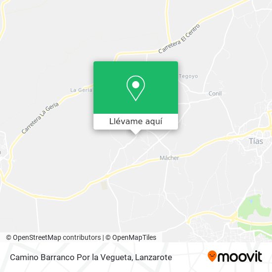 Mapa Camino Barranco Por la Vegueta