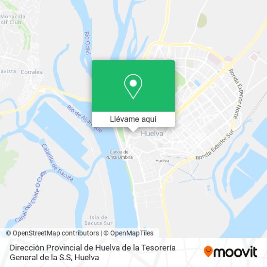Mapa Dirección Provincial de Huelva de la Tesorería General de la S.S
